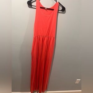 Large coral Bellamie maxi dress